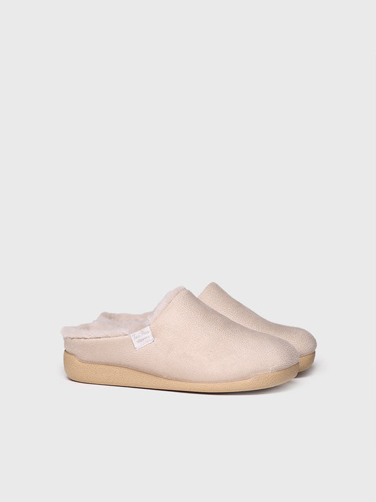 Moscu-bd pedra | Zapatilla de casa tipo zueco con forro interior para mujer