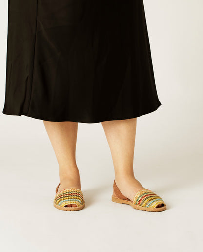 Menorquina Nubuk Choco Rayada