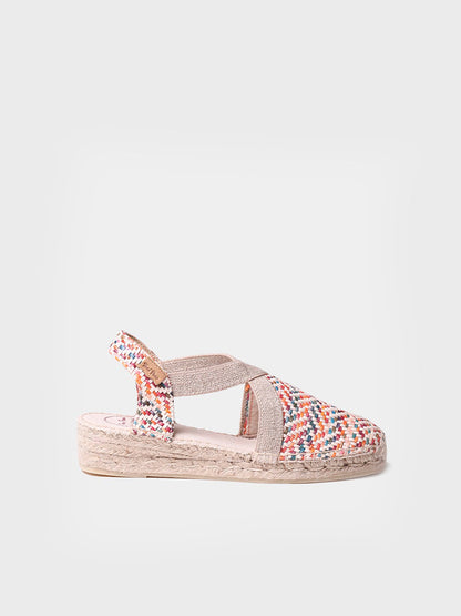 VERA-MS Alpargata plana de mujer en rafia multicolor
