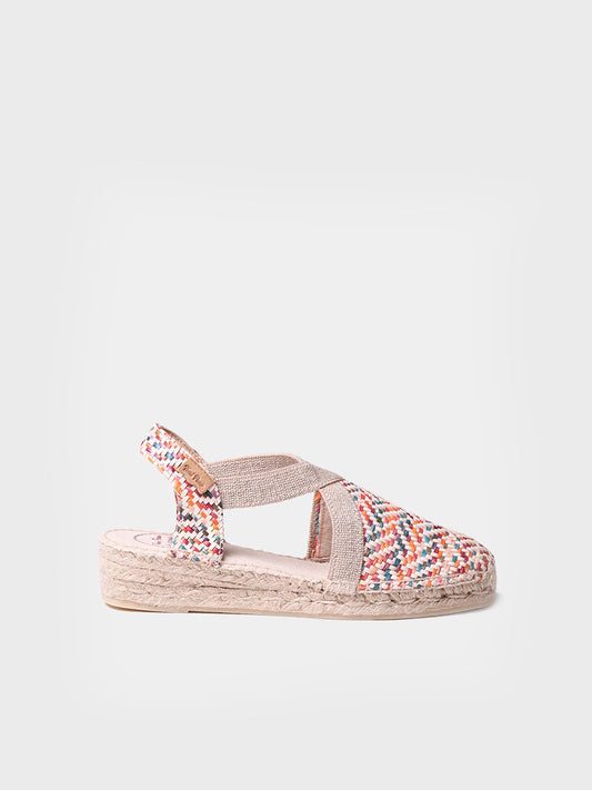 VERA-MS Alpargata plana de mujer en rafia multicolor