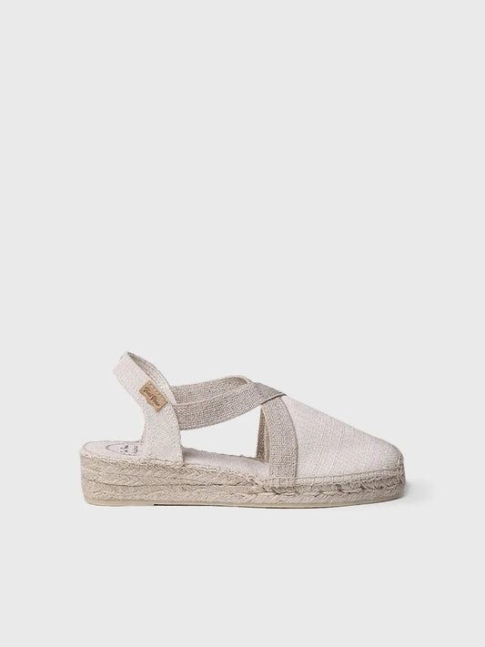 VERDI-V | Women's flat vegan espadrille in cotton fabric